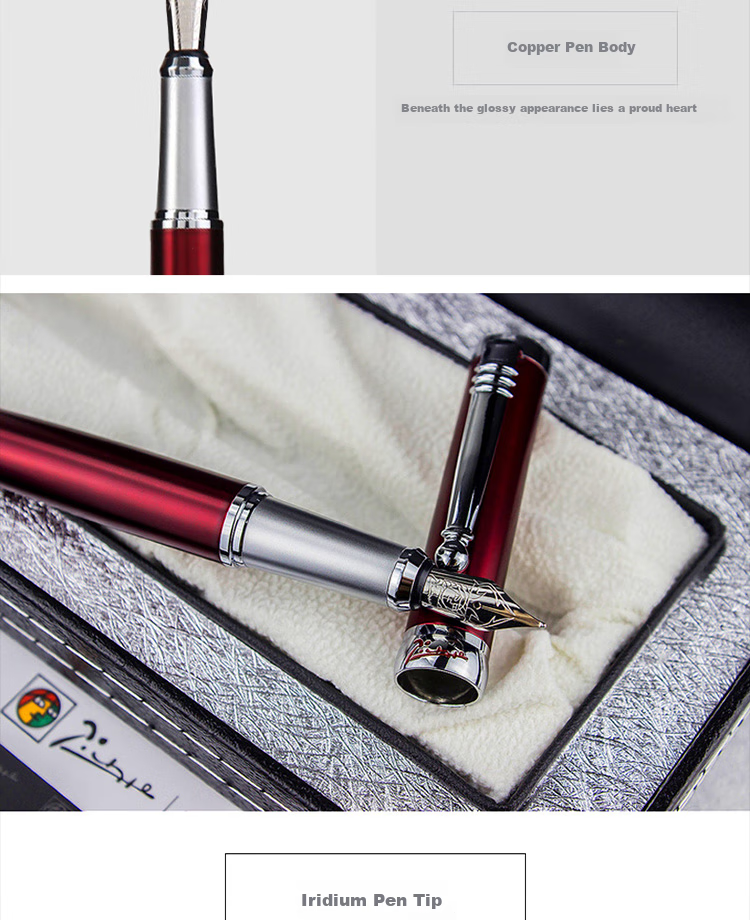 Pimio Fountain Pen, Signature Pen, High-End Business Office Gift, Birthday Present, for Women And Adult Students, Calligraphy Writing Ink Pen, Taylor Series 951 Wine Red 4