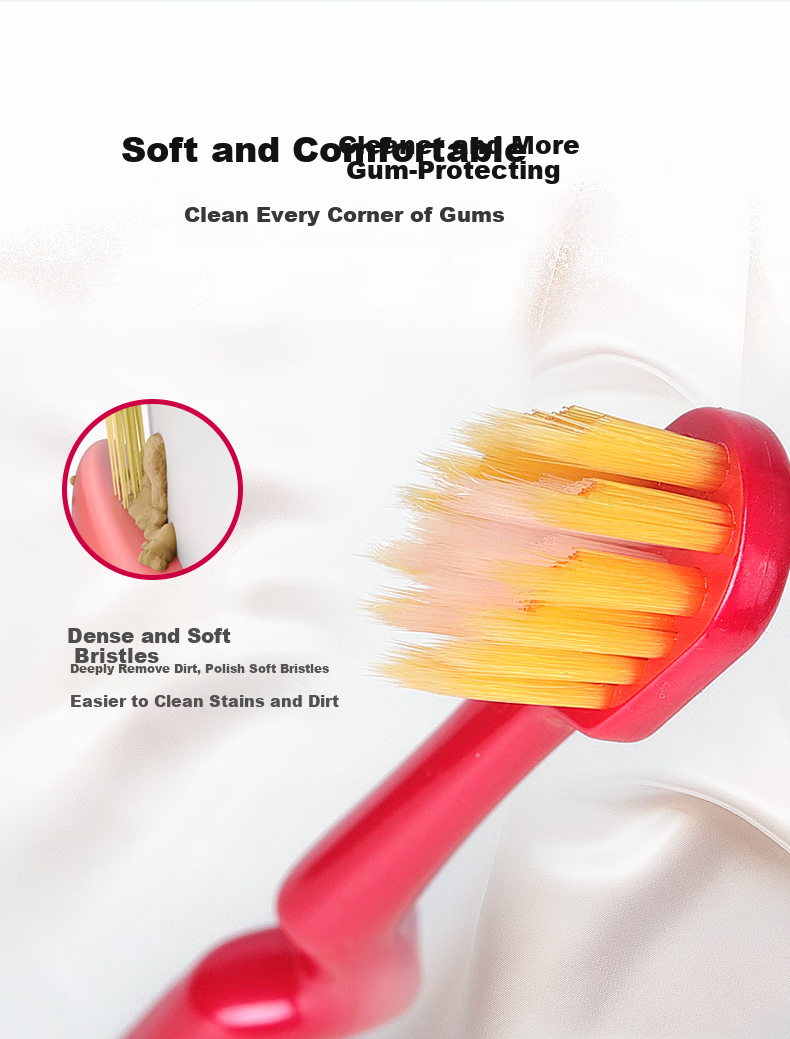 Detaike Soft Bristle Toothbrush for Adults, Fine Bristles for Men And Women, Stain Removal And Gum Protection, Random Color/style (Free Gift, Do Not Purchase) 2