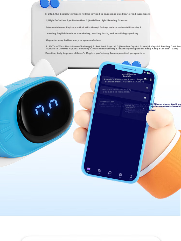 Boby [Pink] Boby Smart Alarm Clock T7, Multifunctional Voice-Controlled Time Management Device, Rechargeable Student Cartoon Alarm Clock Gift for Back-To Seaso 3