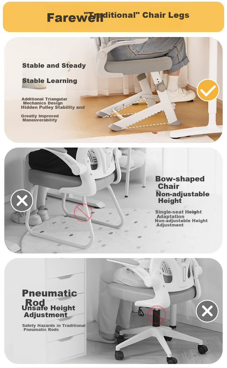 Quanpinwu Computer Chair, Study Chair, Office Chair, Ergonomic Chair, Student Chair, Lumbar Support Chair, Swivel Chair, Gaming Chair, Height Adjustable 5