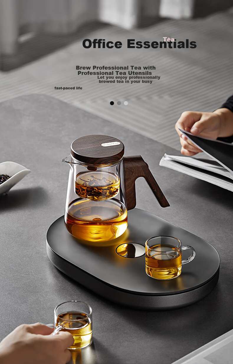 YIHUTEA Magnetic Floating Cup Tea Infuser without Handle, One-Button Drainage, High-End Office Tea Set, Tea-Water Separation Cup, Home Tea Maker 11