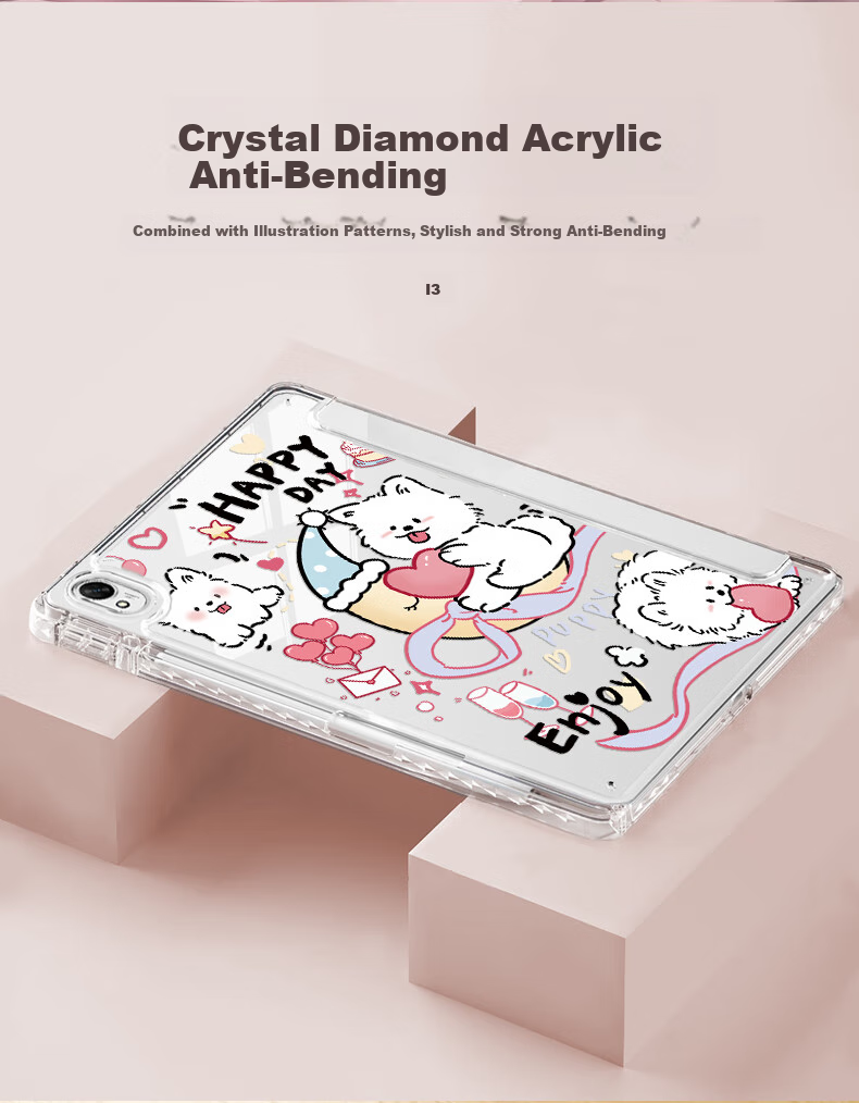 Qiaojiejie Huawei MatePad 11.5s Case for 2025/2024 Models, 11.5-Inch with Pencil Holder, Y-Shaped Soft Light Version, Flexible Design, Anti-Bending, Cute Cartoon Style, Horizontal And Vertical Folding Options Available 3