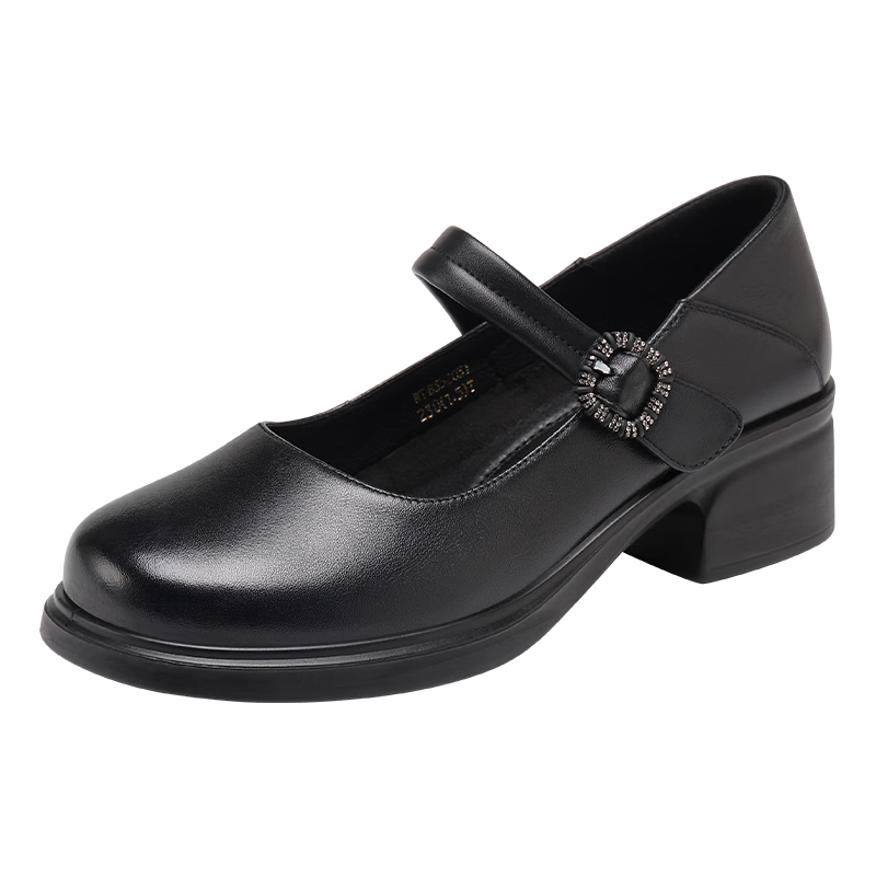 Red Dragonfly Casual Women's Leather Shoes Women's Single Shoes Versatile Lolita JK Loafers WTB352031 Black 37