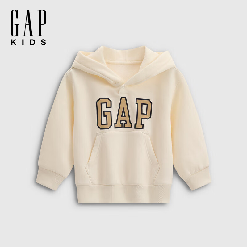 GAP Children's Autumn Logo Printed Fleece Pullover Hoodie Sweatshirt for Boys And Girls, Kids' Clothing 829299