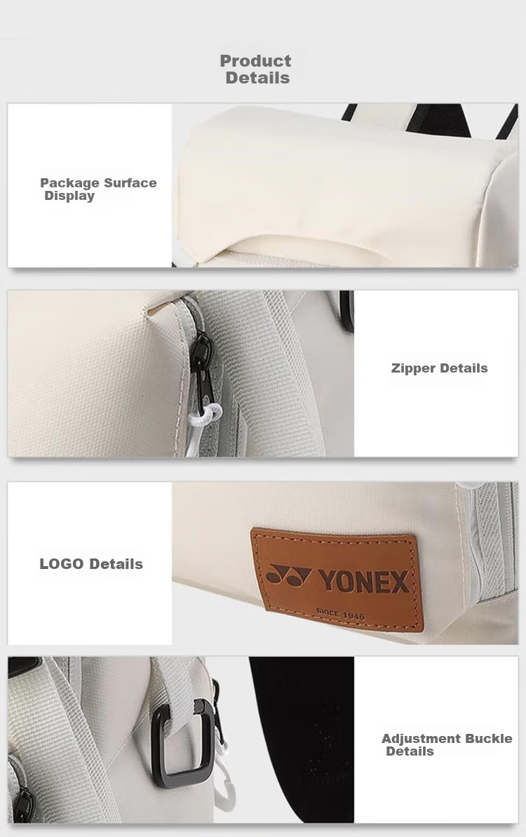 YONEX Tennis Bag, Multifunctional Large Capacity, Simple And Stylish Backpack, SBBG0008CR White 2