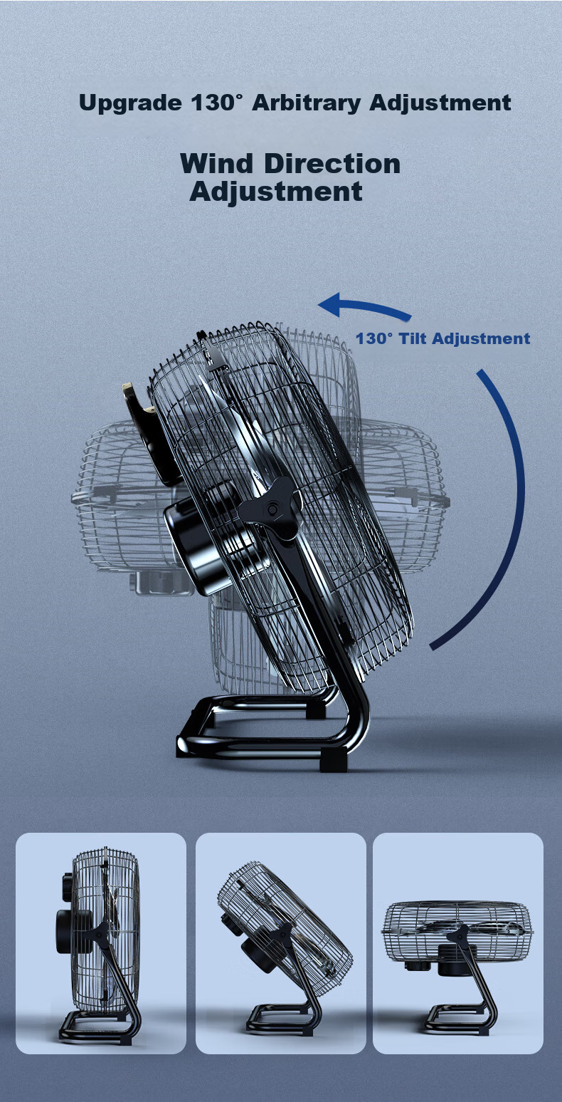 YADU Extra Large Floor Fan Industrial Powerful Cooling Fan High Power Commercial Warehouse Floor Fan 8