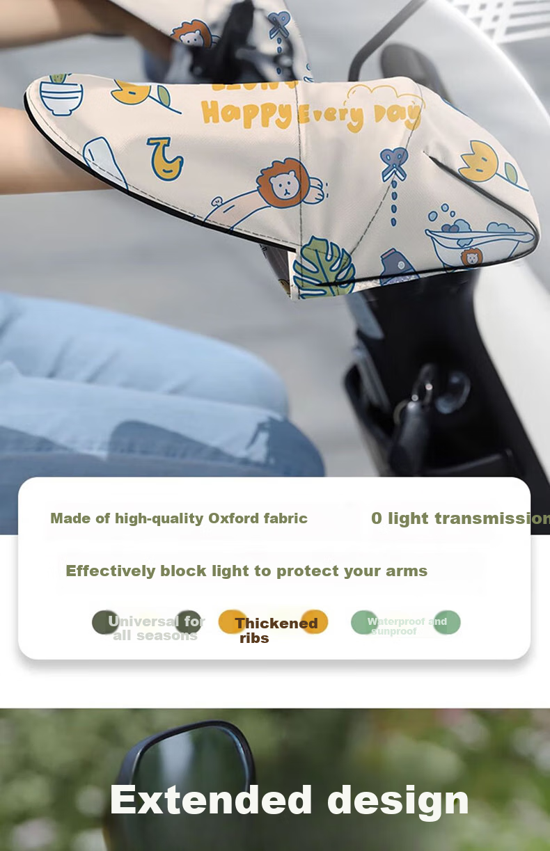 Shaguo Winter Electric Bike Handlebar Cover, Fleece-Lined Thickened, Battery Car Riding Gloves, Warm Windproof Waterproof Motorcycle Handlebar Cover 2