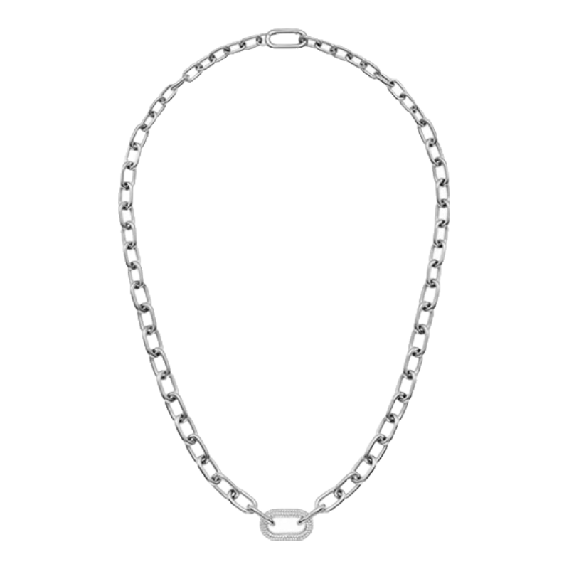 Daniel Wellington Men's Galaxy Silver Sparkling Zircon Necklace Clavicle Chain Birthday Gift for Boyfriend DW607