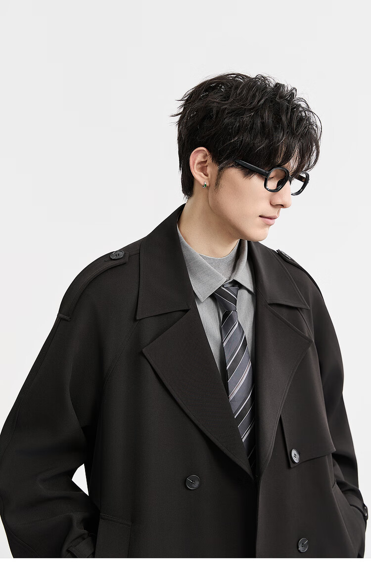 Earl Zuoer 2025 Autumn New Over-the-Knee Long Trench Coat Men's Business Casual Loose High-End Wrinkle-Resistant Non-Iron Overcoat 12