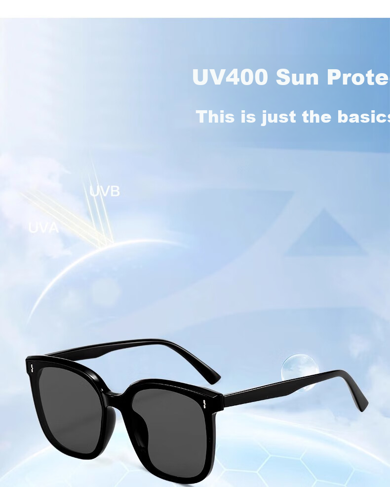 FENCHI GM Sunglasses for Women, 2025 Summer High-End Ins Style Men's Sunglasses, Black Frame with Gray Lenses [High-Definition Version], Qixi Festival 4
