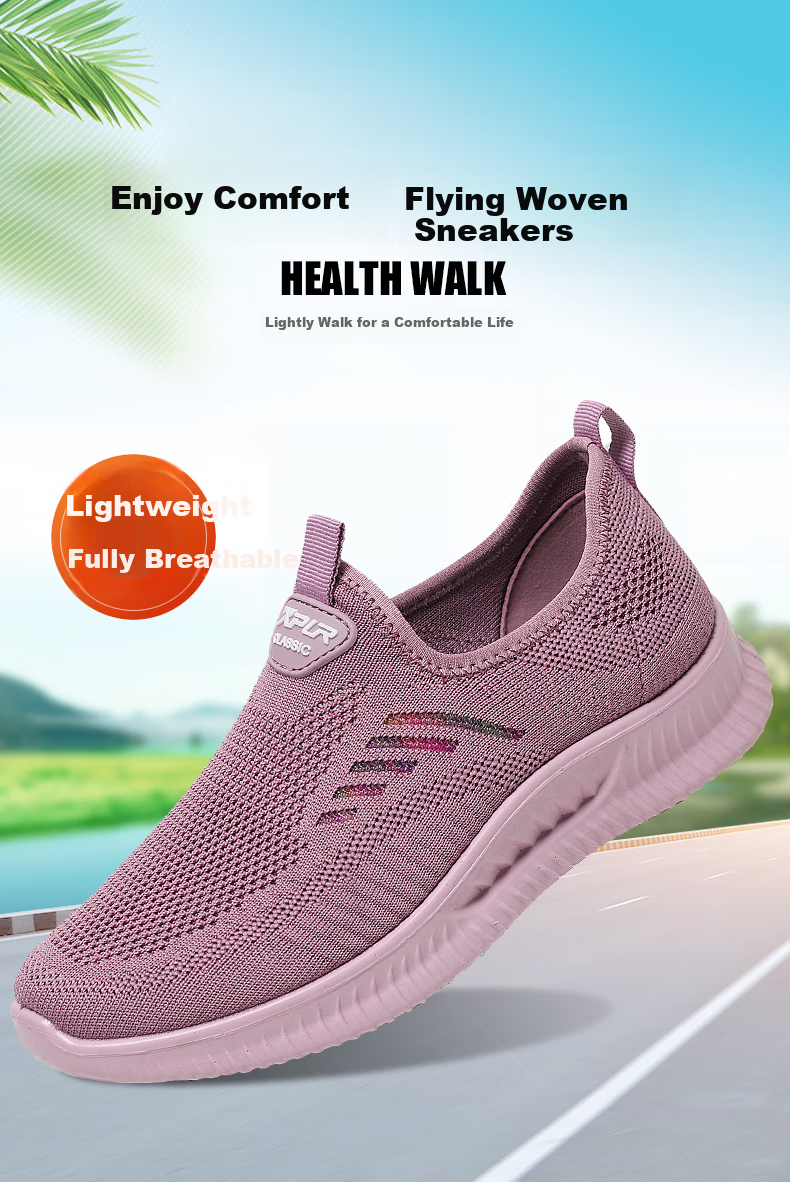 Ankang Spring And Autumn Old Beijing Cloth Shoes Breathable Mom Shoes Slip-On Casual Women's Sneakers AK67807 Black Size 40 1