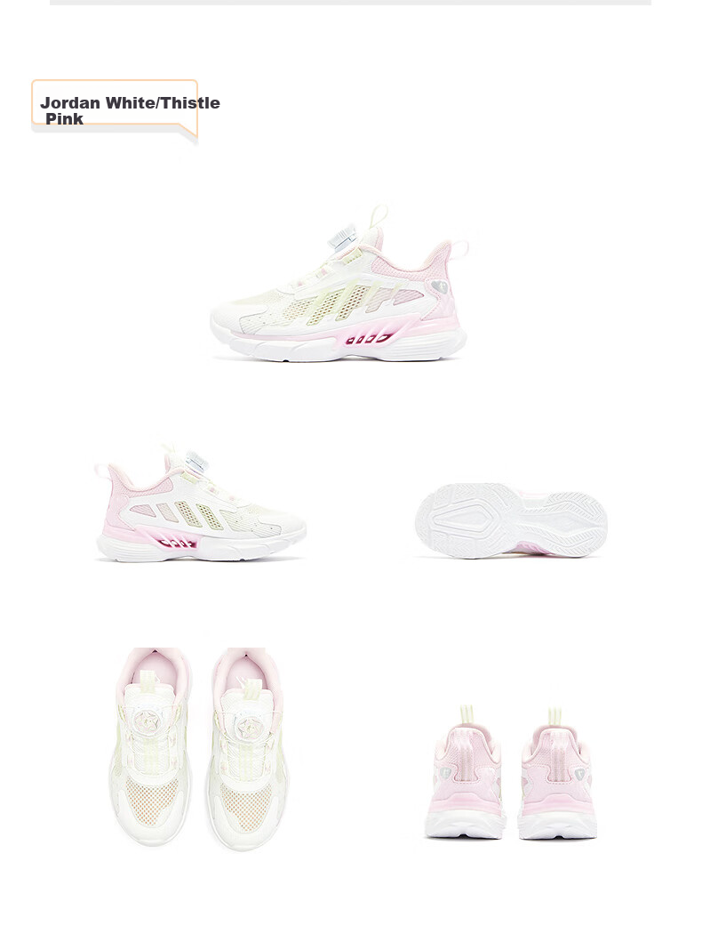 QIAODAN Girls' Sports Shoes Toddler Summer Mesh Running Shoes Children's Dial Buckle Shoes QIAODAN White/Light Blue Size 32 10
