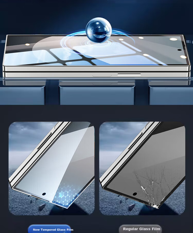 ESCASE Tempered Glass Screen Protector for Samsung W25 Foldable Phone, Full Coverage Ultra-Thin Anti-Drop Glass Film, Fingerprint-Resistant High Definition Protective Film [2-Pack] 3