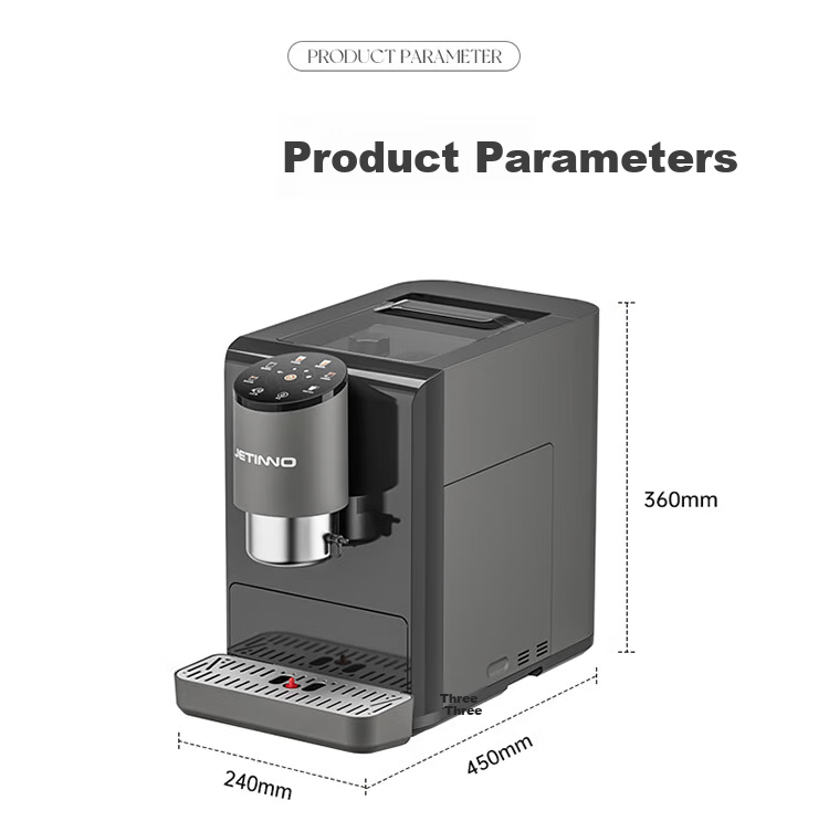 Jinu (Jetinno) [7-Day Trial] Fully Automatic Coffee Machine for Home And Office Use, Italian Grinding All-In (64mm Flat Blade), Cold Brew Coffee JL06B Ink Gray Color 22