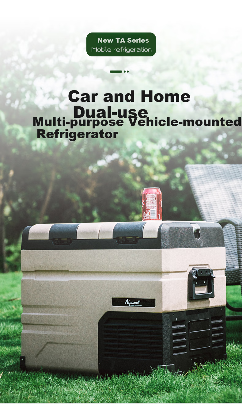 Alpicool Compressor Car Refrigerator TA45, Double-Door Freezer And Refrigerator, Compartmentalized, 12V/24V, Truck Fridge 2
