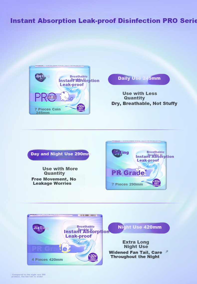 Jieting Disinfection-Grade Sanitary Napkins, Daily Use, 245mm, 42 Pieces, Quick-Absorbing, Leak-Proof, Sold by JD, Ultra-Thin Menstrual Pads for Women's Period Use 8