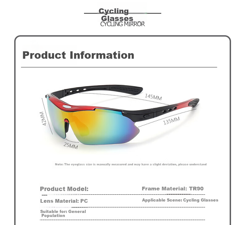 LOVECRAFT Cycling Glasses, Myopia Correction Lenses 1622, Black Frame with Gray Lenses, Unisex Sunglasses, Bicycle Goggles, UV Protection, Windproof And Sandproof 18