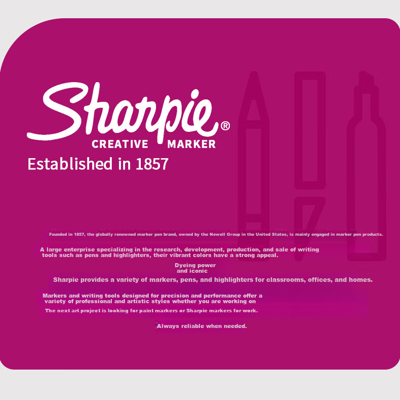Sharpie Hard-Tip Acrylic Markers, Water-Based Watercolor Pens, Waterproof, Colorfast, Light-Resistant, Graffiti, Hand-Drawing, DIY Creation, Stackable Colors - 12-Pack Art Sketching Watercolor Pens 10
