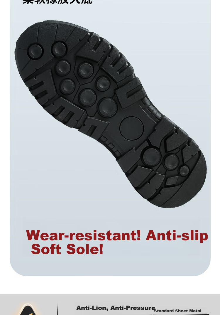 Dinggu Safety Shoes for Men, Anti-Smashing And Puncture-Resistant Steel Toe Work Boots for All Seasons N1113hei38 1