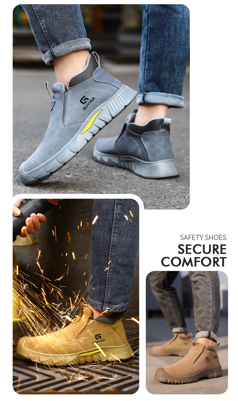 GUYISA Welding Safety Shoes for Men with Steel Toe Cap, Anti-Smashing, Puncture-Resistant, Scald-Proof, Lightweight, Wear-Resistant Work Boots 3005 Size 41 6