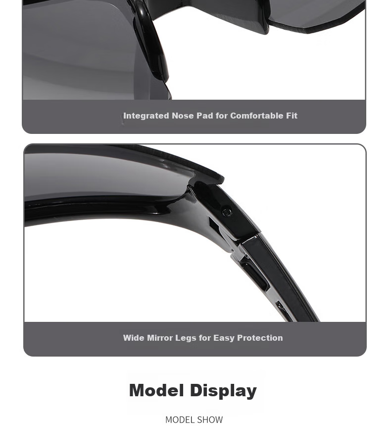 LOVECRAFT Cycling Glasses, Myopia Correction Lenses 1622, Black Frame with Gray Lenses, Unisex Sunglasses, Bicycle Goggles, UV Protection, Windproof And Sandproof 15