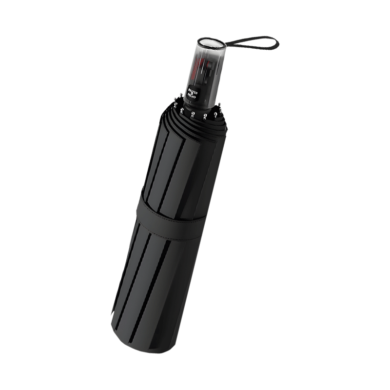 Leyoubaiyi Fully Automatic Anti-Rebound Umbrella Windproof Reinforced Thickened Black Coating UV Protection Folding Sun and Rain Umbrella