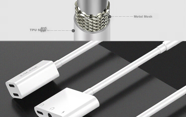 ESCASE Apple Earphone Adapter, Dual Lightning Charging And Music Two-In Audio Converter, Compatible with IPhone 15/14/13 Converter ES-EPA 6