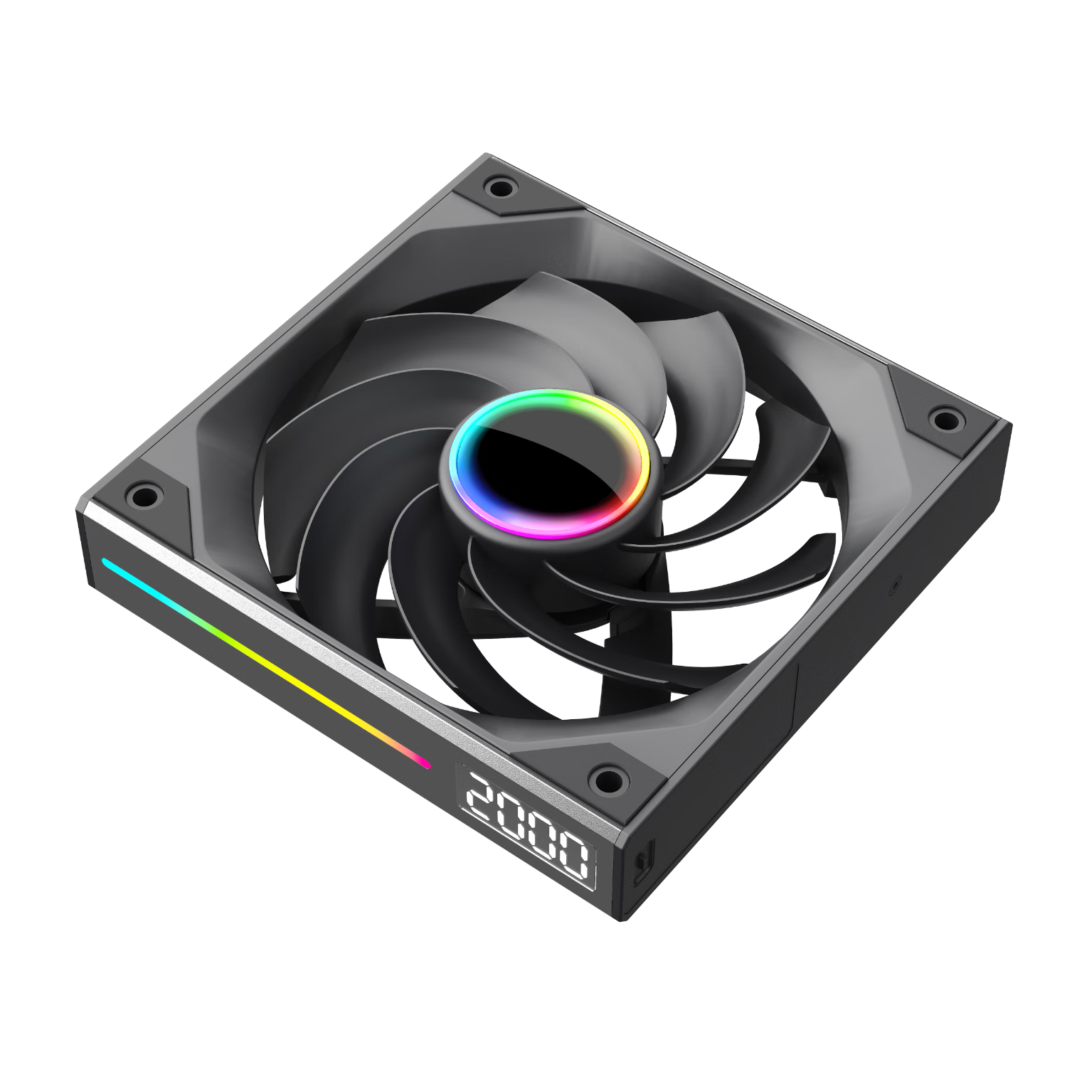Conglinbao Xinglian Fan 120 Cubic Building Block Fan with Straight Blades, 12cm Aluminum Blade, Synchronized PWM Speed Control, Black Case Fan, ARGB Desktop Computer Quiet Fa