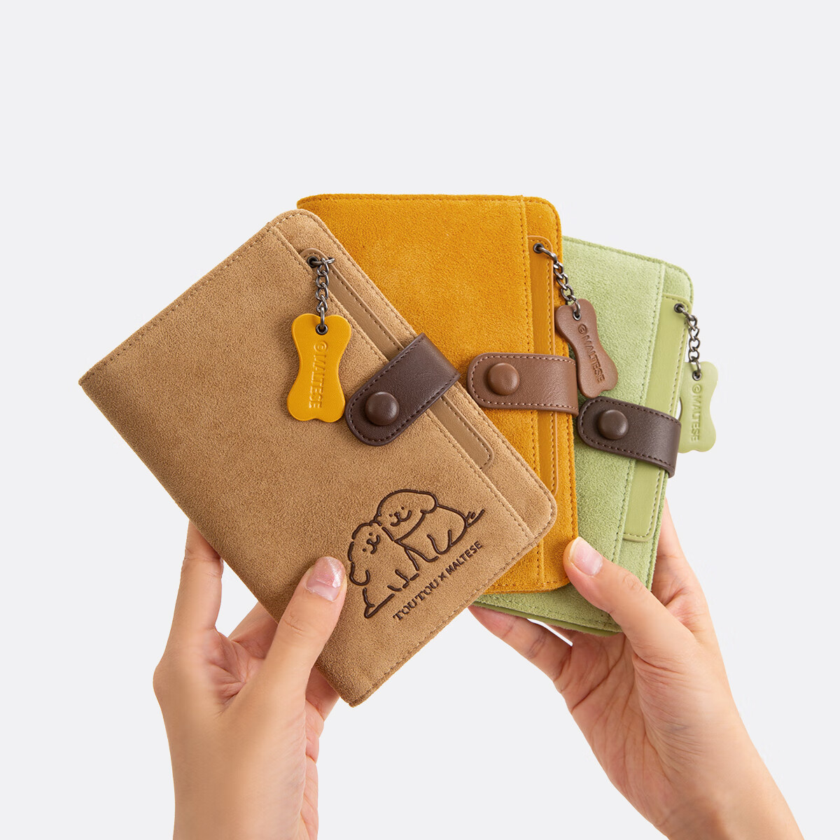 Toutou New Women's Line Drawing Puppy Passport Holder, Card Holder, Wallet, Passport Clip, Birthday Gift for Girls, Present for Boyfriend Or Girlfriend