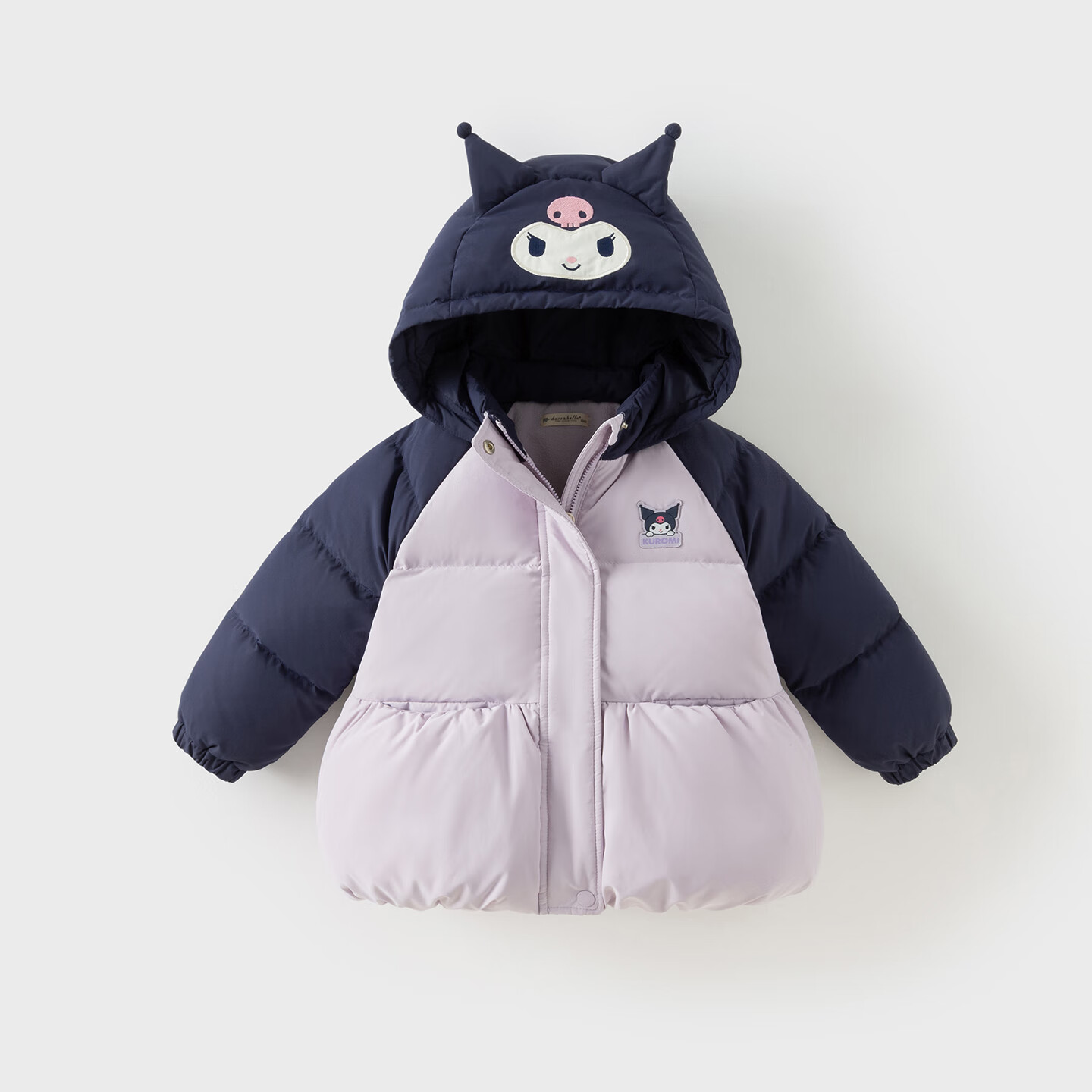 DAVE & BELLA Kuromi Collaboration Children's Antibacterial Down Jacket Winter Girls Class A Three-Proof Coat