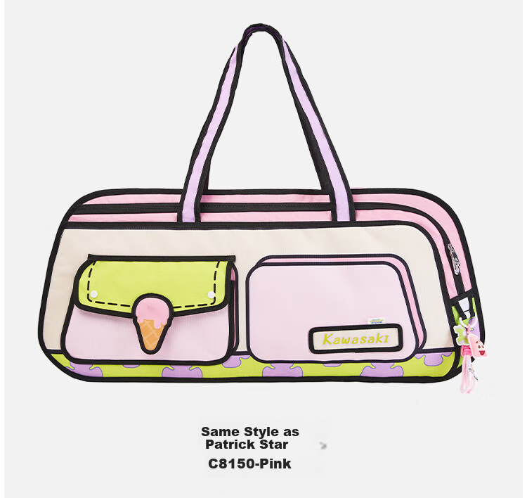 Chuanqi SpongeBob Co-Branded Badminton Bag, Handheld Crossbody Bag, Separate Shoe Compartment, Nautilus Brother C8150, Suit Blue And Gree 16