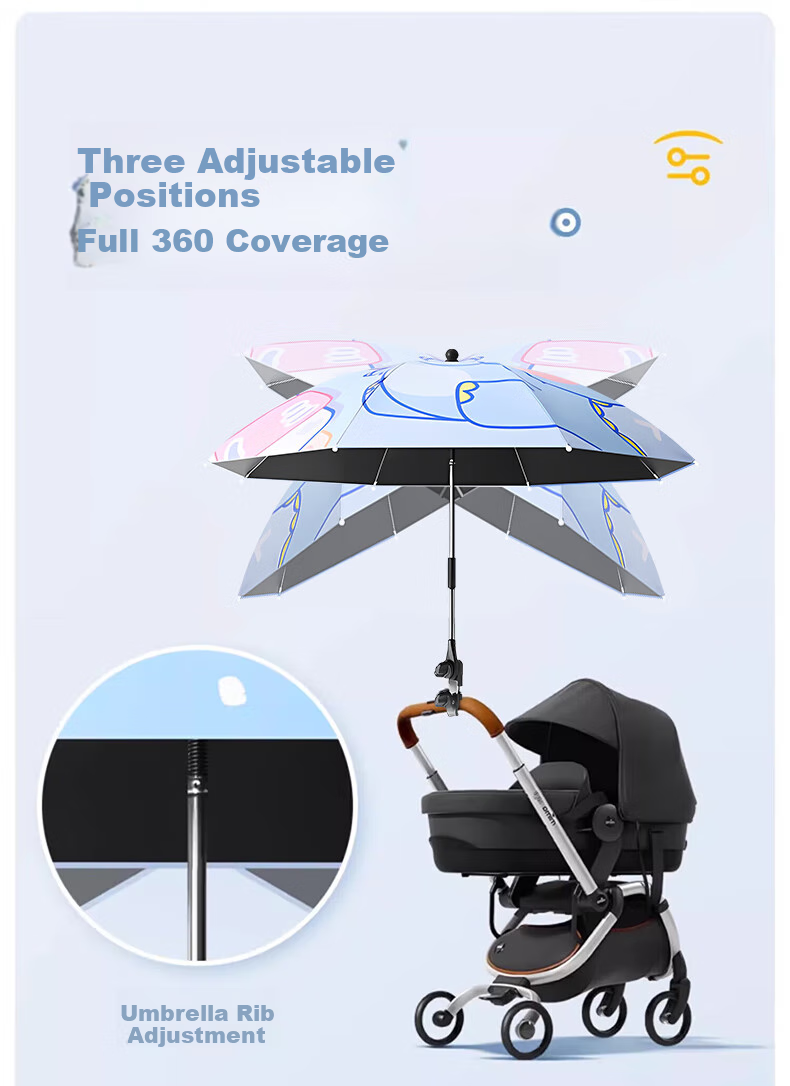 BAHAINIAO Stroller Sun Umbrella, Universal for Baby Carriages And Pushchairs, Baby Walking Aid, Sun Protection And Rain Umbrella 2