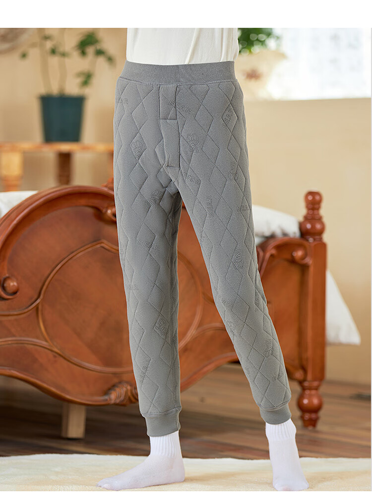 Dingguagua Children's Thermal Pants Boys School Uniform Magic Girls Fleece-Lined Thickened Autumn Winter Cotton Pants for Older Kids 13