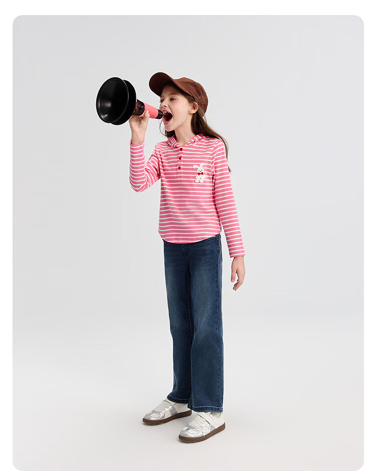 BALABALA BalaOne Girls' Long-Sleeve T-Shirt, Children's Autumn Striped Casual Top, 208325100008 7