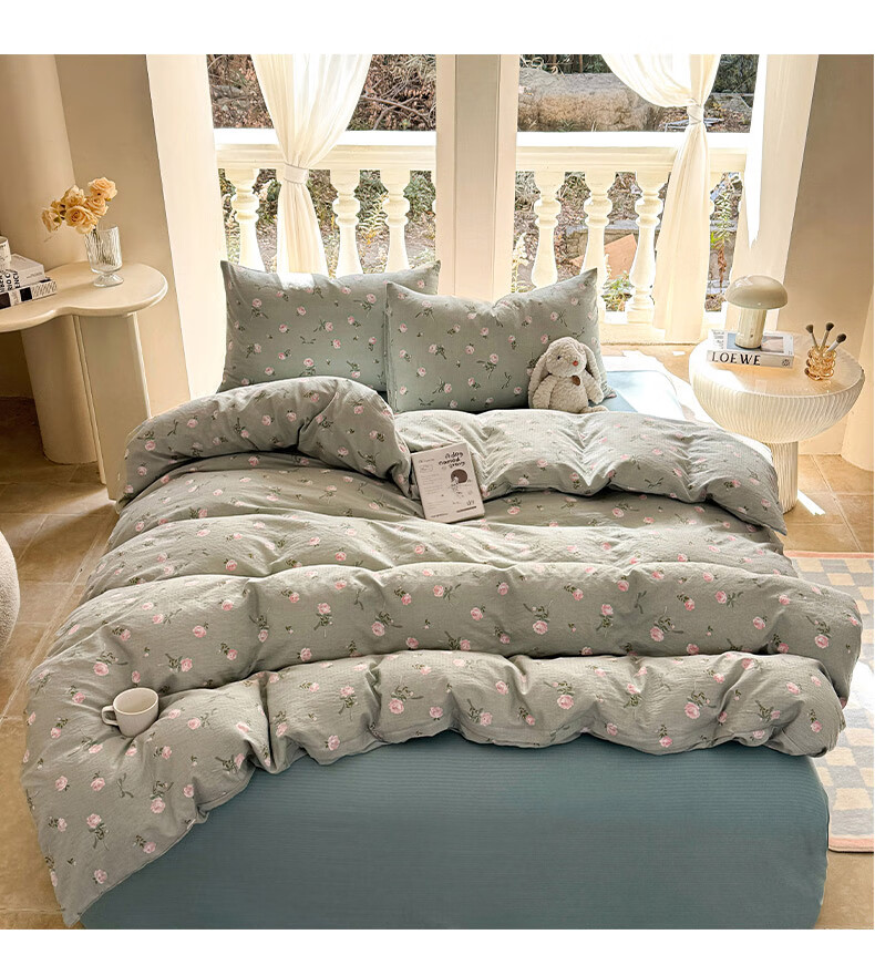 Hodo Class A Double-Layer Gauze Duvet Cover, Single Piece, Thickened, for Home Use, Double Bed Sheet, Skin-Friendly, for Sleeping Naked, 200*230cm, Semi-Sheer 11