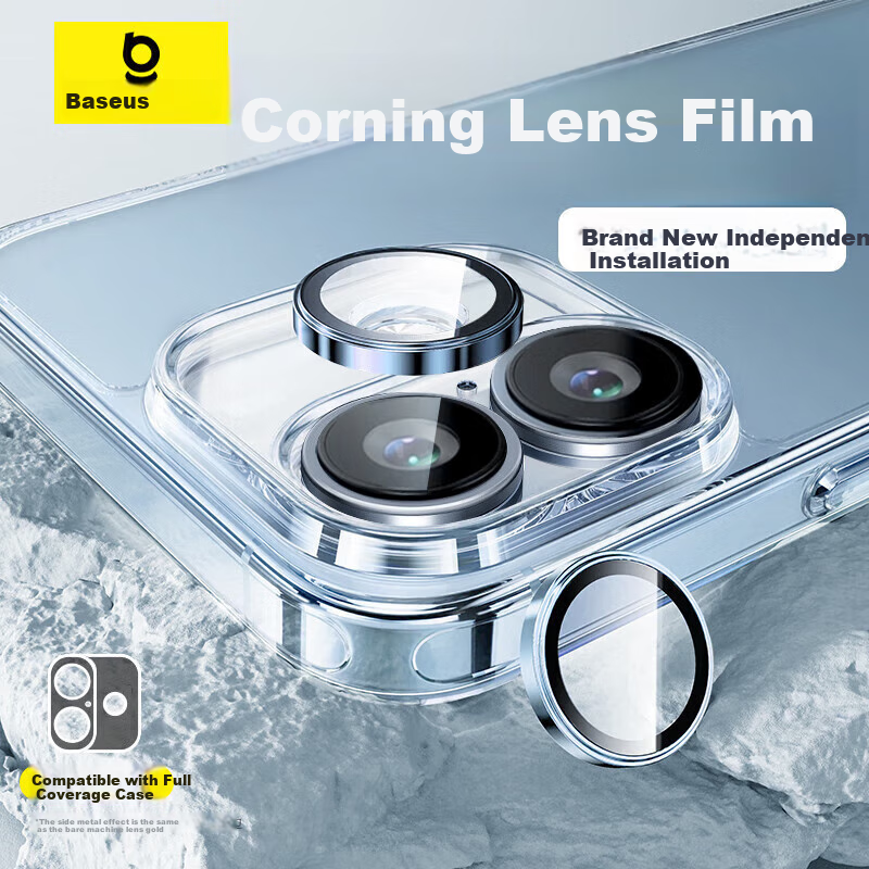 BASEUS [Corning AR Anti-Reflective] Lens Protector for IPhone 16/16 Plus, Camera Protection Film for Apple 16/16 Plus, Transparent, Scratch-Resistant, Wear-Resistant, No Case Interference