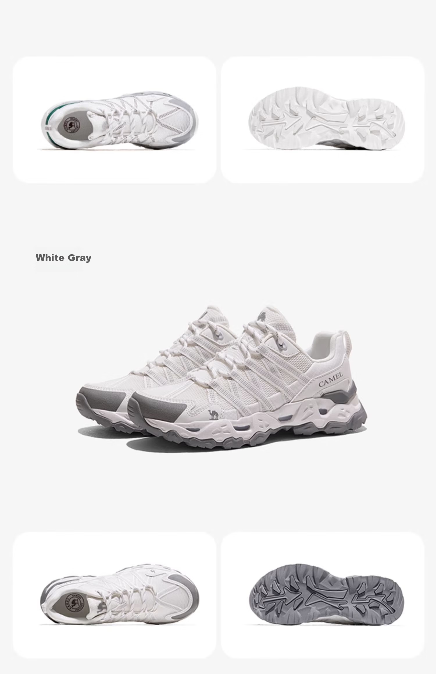 CAMEL [Qingyan] Hiking Shoes, Breathable Outdoor Couple Sports Shoes, Non-Slip Lightweight Durable Trekking Shoes 12