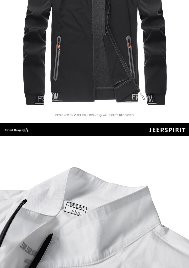 JEEP SPIRIT Men's Sun Protection Jacket, Lightweight Spring And Summer Sun Protection Coat, Outdoor Skin-Friendly Clothing, Gray, Size L 9