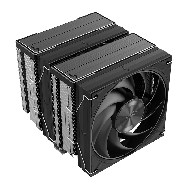 SAMA Wind Tunnel A60E Dual Tower Dual Fan 6 Heat Pipes CPU Air Cooler Metal Brushed Top Cover/High Performance/PWM/Multi-Platform LGA1851/AM5/Thermal Paste Included