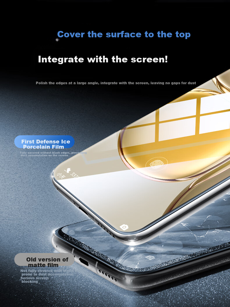 DIVI [New Ice Ceramic Film] for Huawei P50 Pro Phone, Full Adhesive P50 Pro Full Screen Coverage High-Definition Ceramic Hydrogel Film, High-Definition Non-Tempered Glass Film, Dust-Free Chamber, Shockproof 5