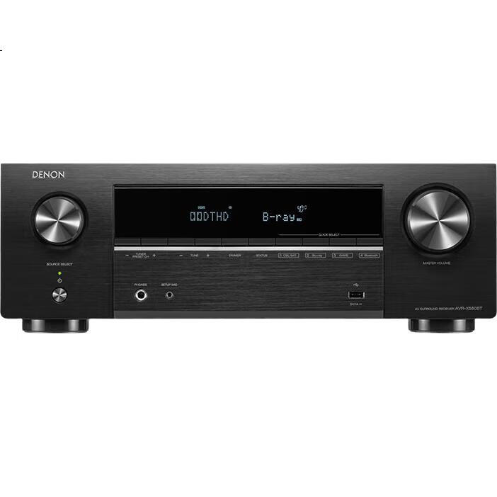 AV-ресивер DENON AVR-X580BT, 5.2-канальный, 8K, Dolby, DTS, Bluetooth, USB, черный
