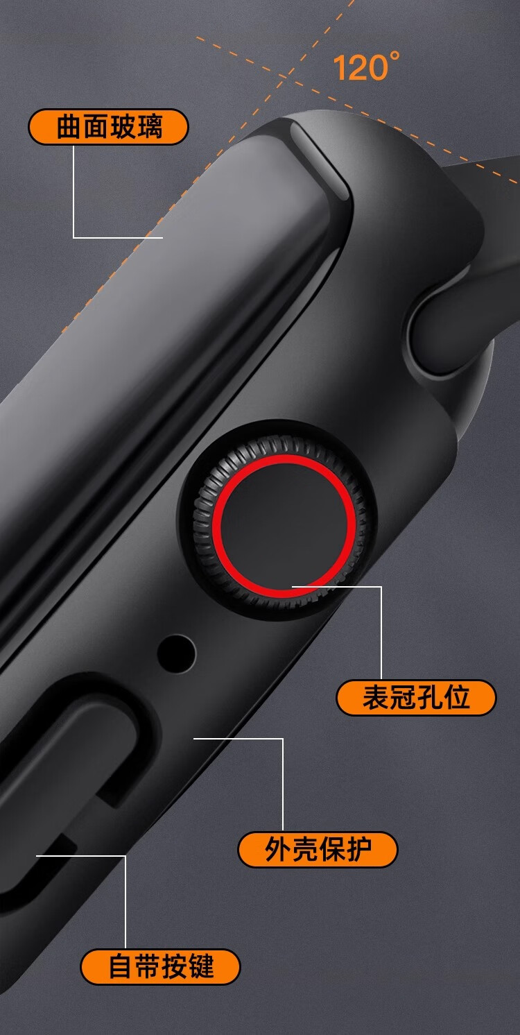 Iboann Tempered Glass Protective Case for iWatch S11, Shockproof Apple Watch Series 10/11 46MM Durable Screen Protector and Protective Shell Accessories 5