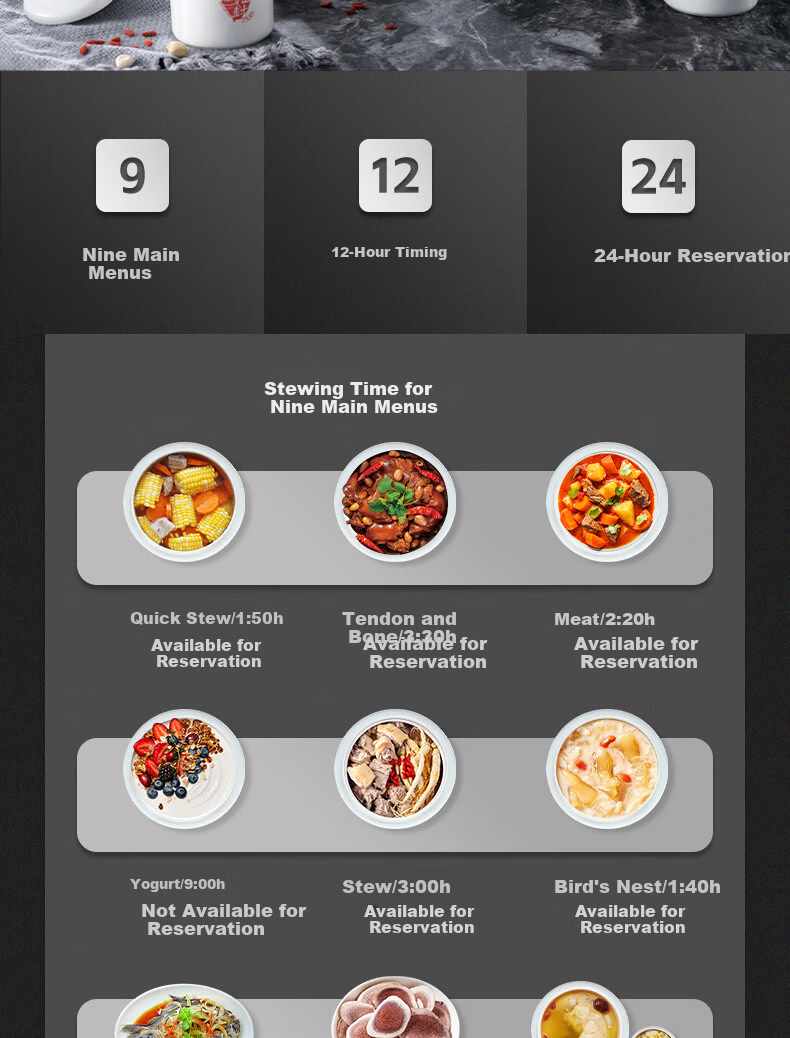 TONZE Electric Stew Pot, Electric Casserole, Electric Clay Pot, Double Boiler, Soup Maker, Porridge Cooker, Bird's Nest Health Pot, Baby Food Cooker, Stainless Steel Multifunctional All-In 35EG 3.5L 15