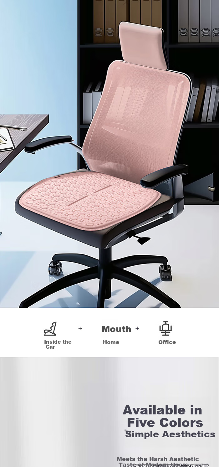 Digalun Universal Car Seat Cushion Four Seasons Breathable Ventilated Gel Backrest Rear Seat Driver Mysterious Black 13