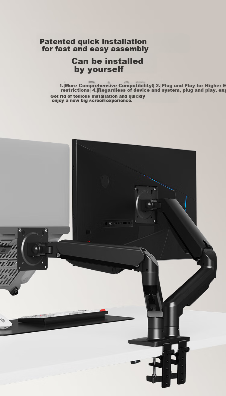 JD Original Monitor Stand, Mechanical Arm, Computer Desk Clamp Base, Screen Lifting Suspended Riser JZ-ZJ01 White 17-32 Inch, Compatible with Zhuowei Gaming 5