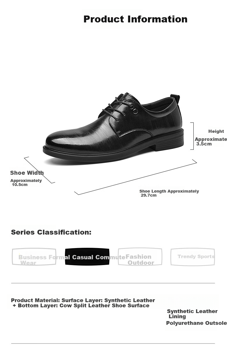 HLA Men's Leather Shoes, Business Formal Derby Shoes for Autumn And Winter, HAAPXM3EBH164, Brown Height-Increasing Style, Size 39 9