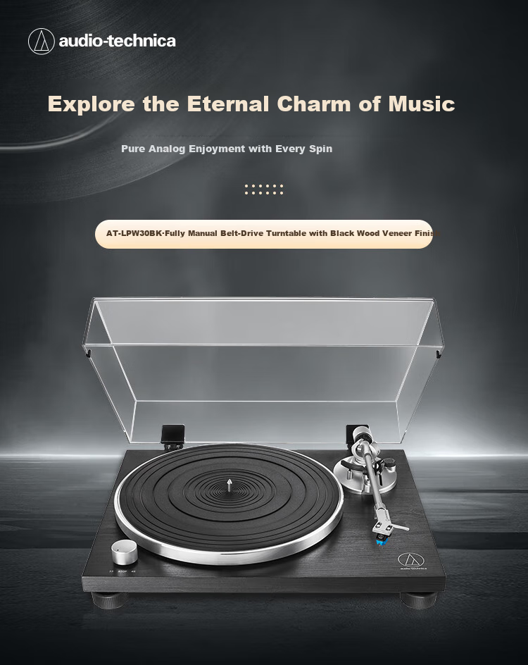 Audio-Technica [Self-Operated] AT-LPW30 Turntable, Vinyl Record Player, Retro Phonograph, Graduation Gift, Father's Day Gift 1