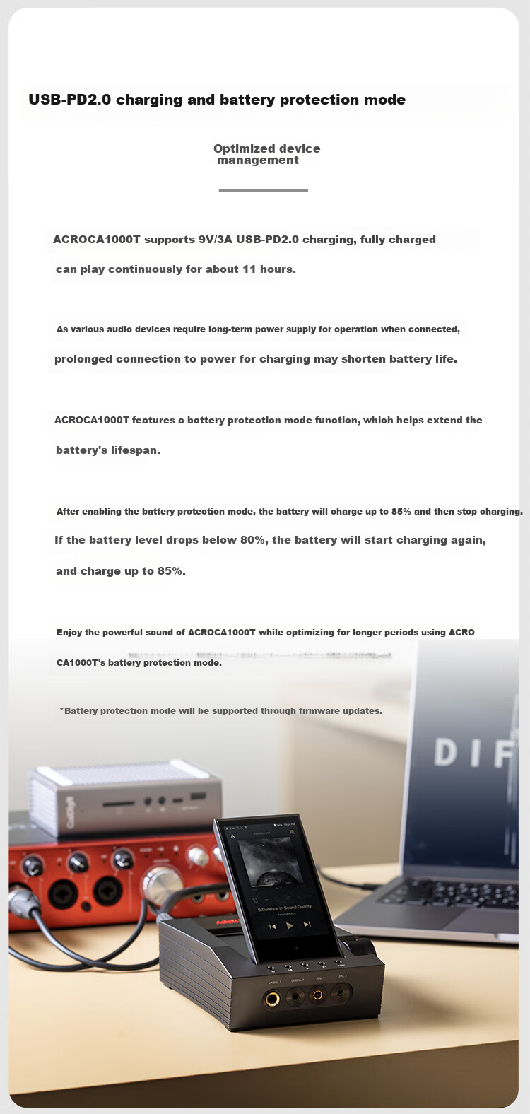 Iriver ACRO CA1000T Desktop All-In Decoder Headphone Amplifier, 256GB Portable Lossless HiFi Player, Black, Gift for World Cup 9