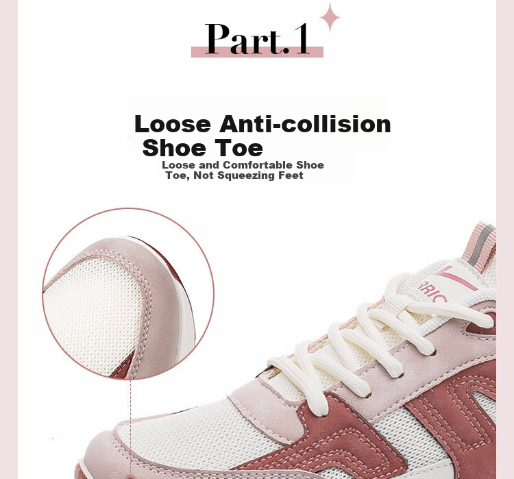 Huili Official Women's Sneakers, New Trendy Shoes for Spring 2026, Pink, Size 35 8