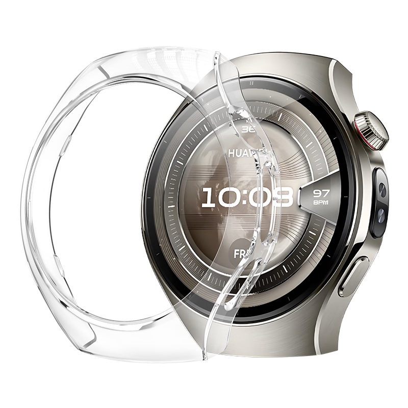 Weiqiantu Compatible with Huawei WATCH 5 Protective Case, HUAWEI WATCH 5 46mm Protective Cover, Watch Protective Hollow Cover, 46mm Transparent Color